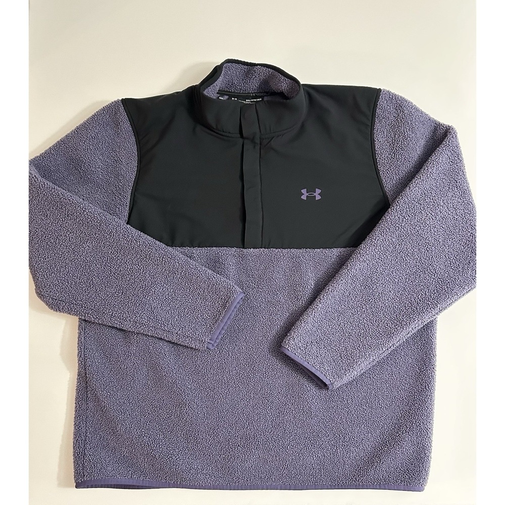 Under Armour Men's SweaterFleece Pile Golf Pullover 3XL Halo Purple & Black
